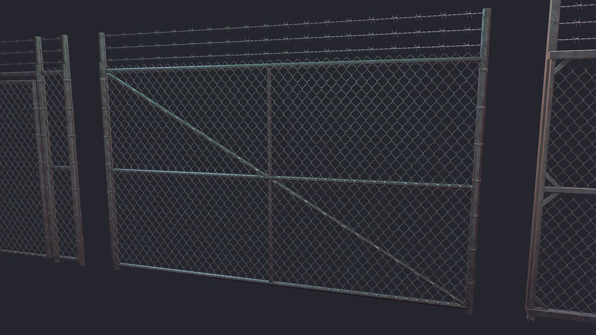 Fence Low-poly 3D model_4