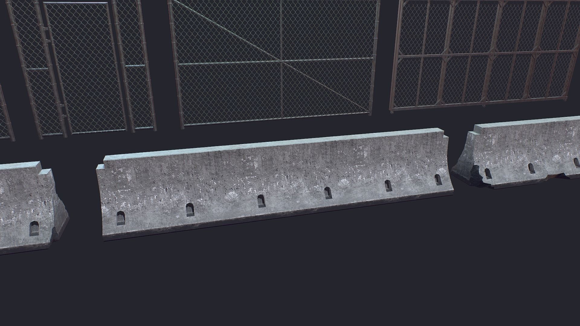 Fence Low-poly 3D model_8