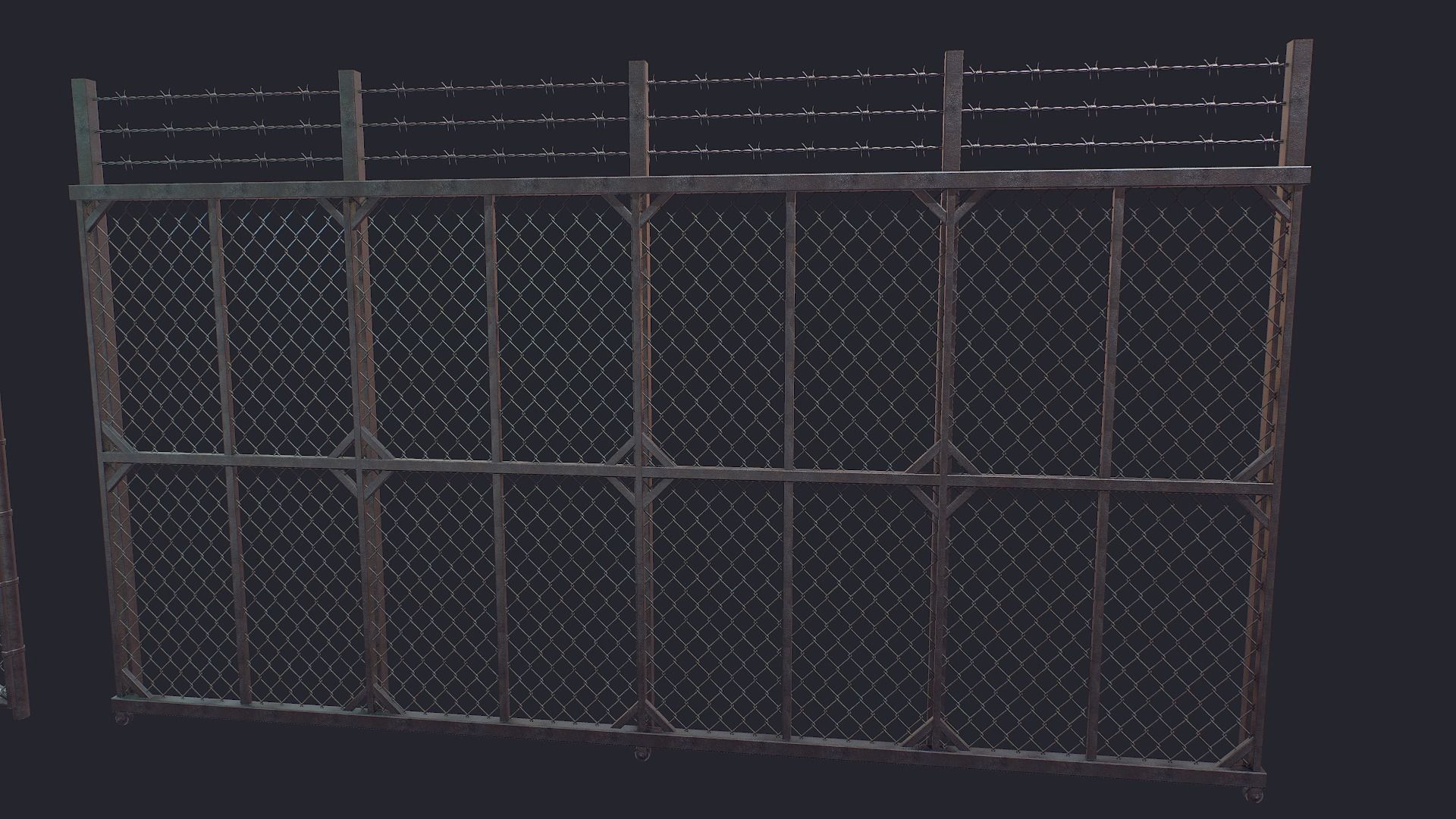 Fence Low-poly 3D model_5