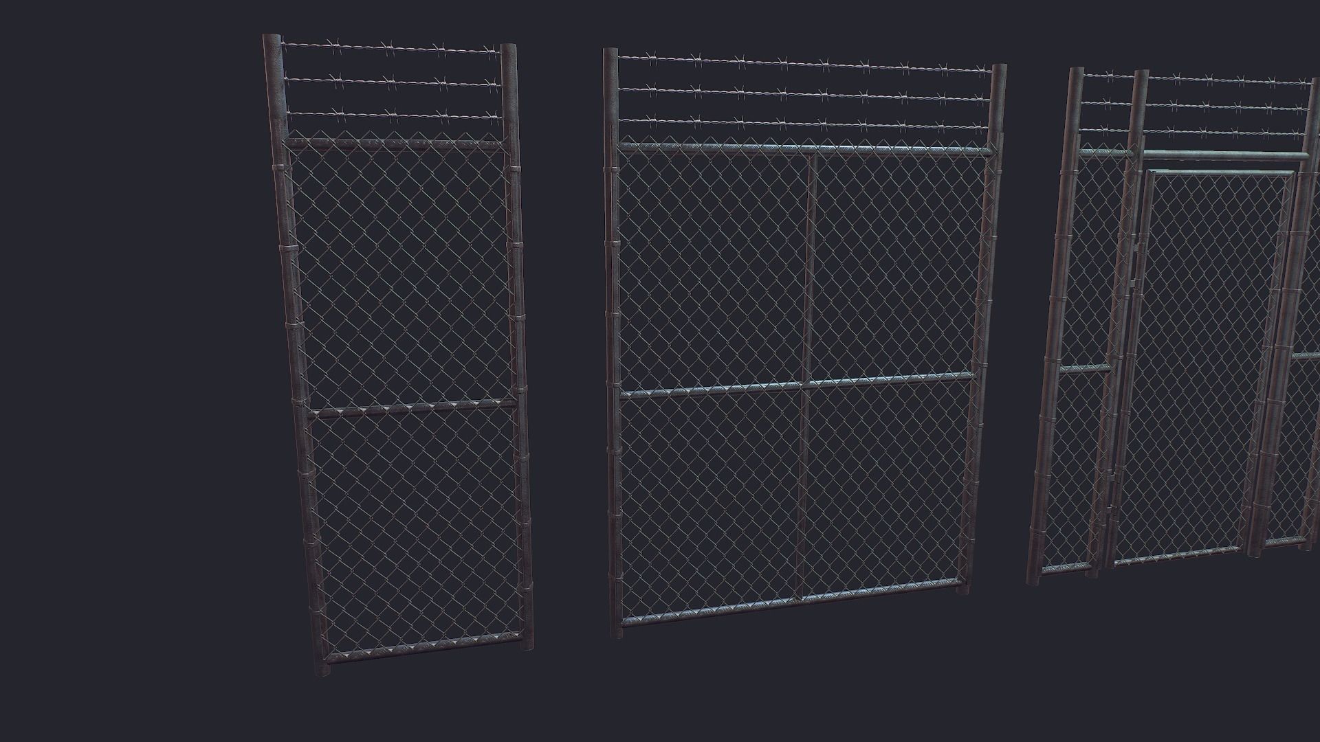 Fence Low-poly 3D model_2