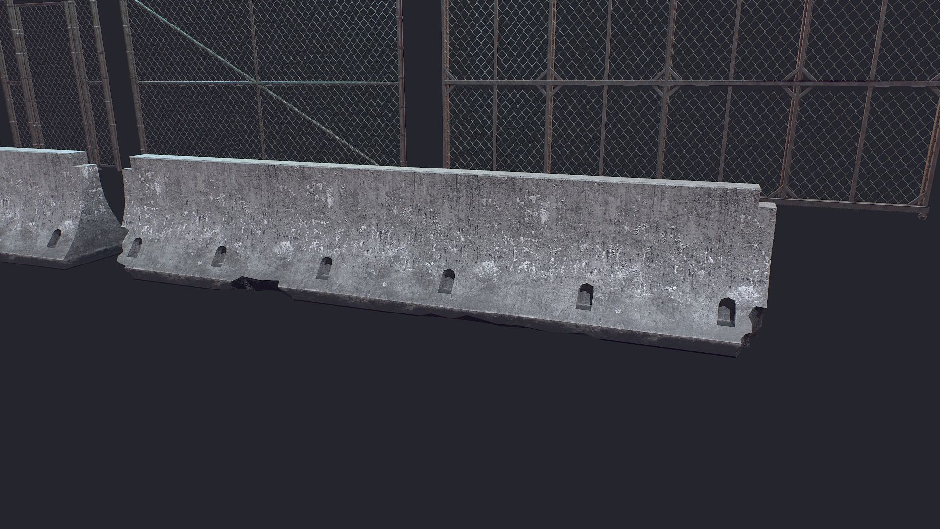 Fence Low-poly 3D model_9