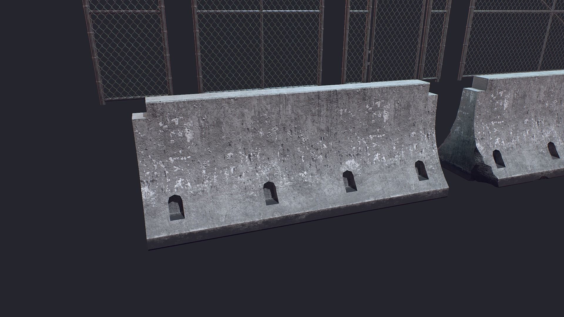 Fence Low-poly 3D model_6