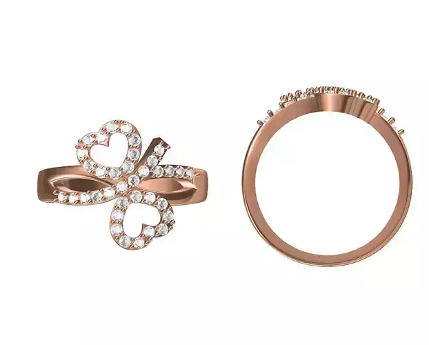 Wedding Engagement Women Heart Ring STL JCD Details