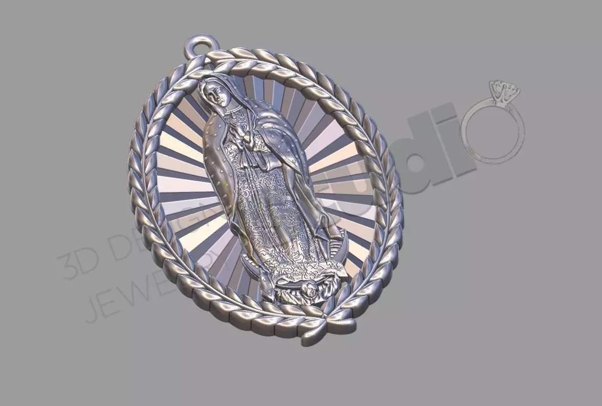 holy mary 3d pendant model 3D print model_0
