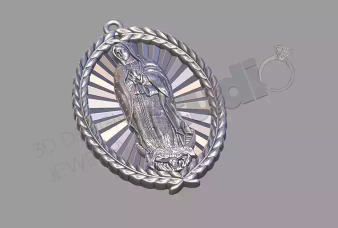 holy mary 3d pendant model 3D print model