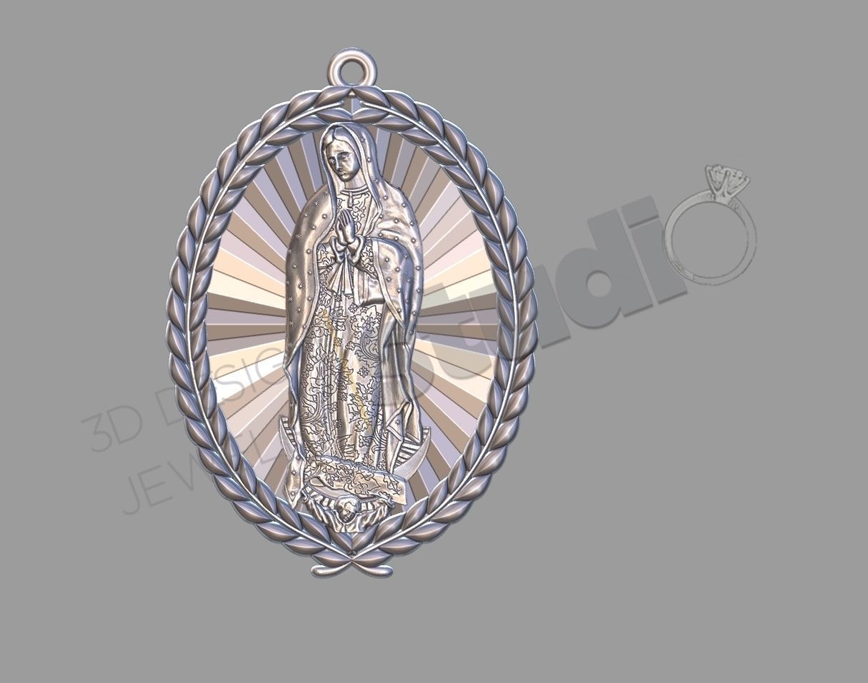 holy mary 3d pendant model 3D print model_1