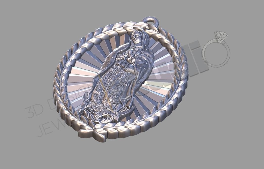 holy mary 3d pendant model 3D print model_3