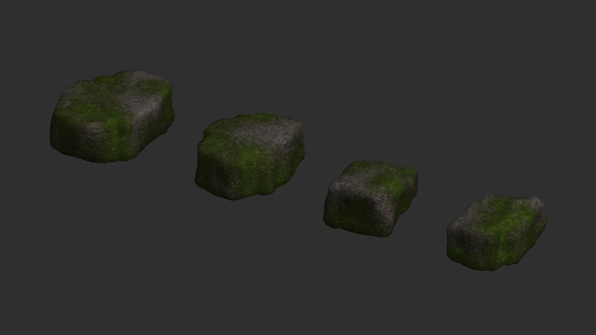 Cave Platform 3 - Moss 1 Low-poly 3D model_13