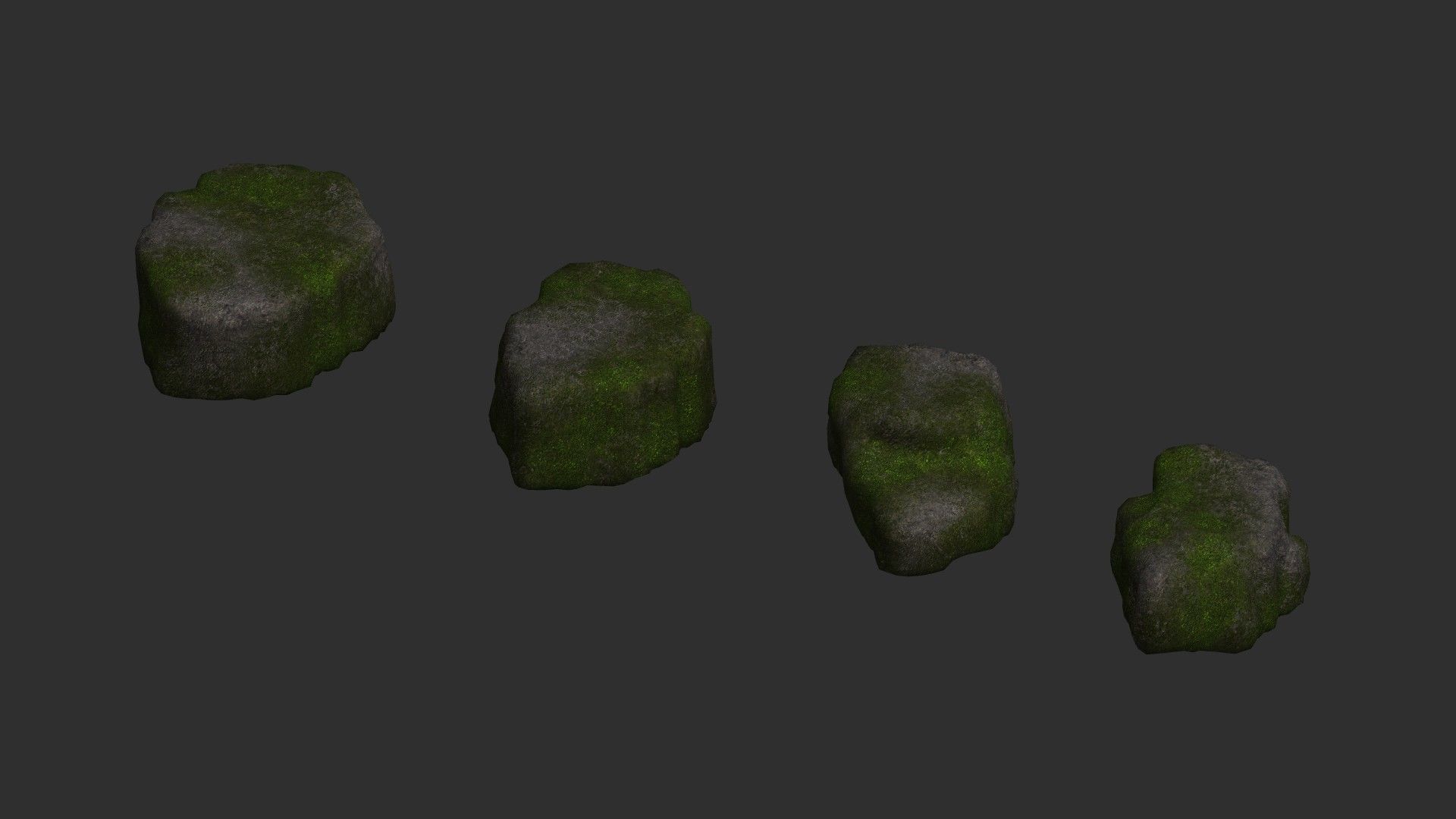 Cave Platform 3 - Moss 1 Low-poly 3D model_10