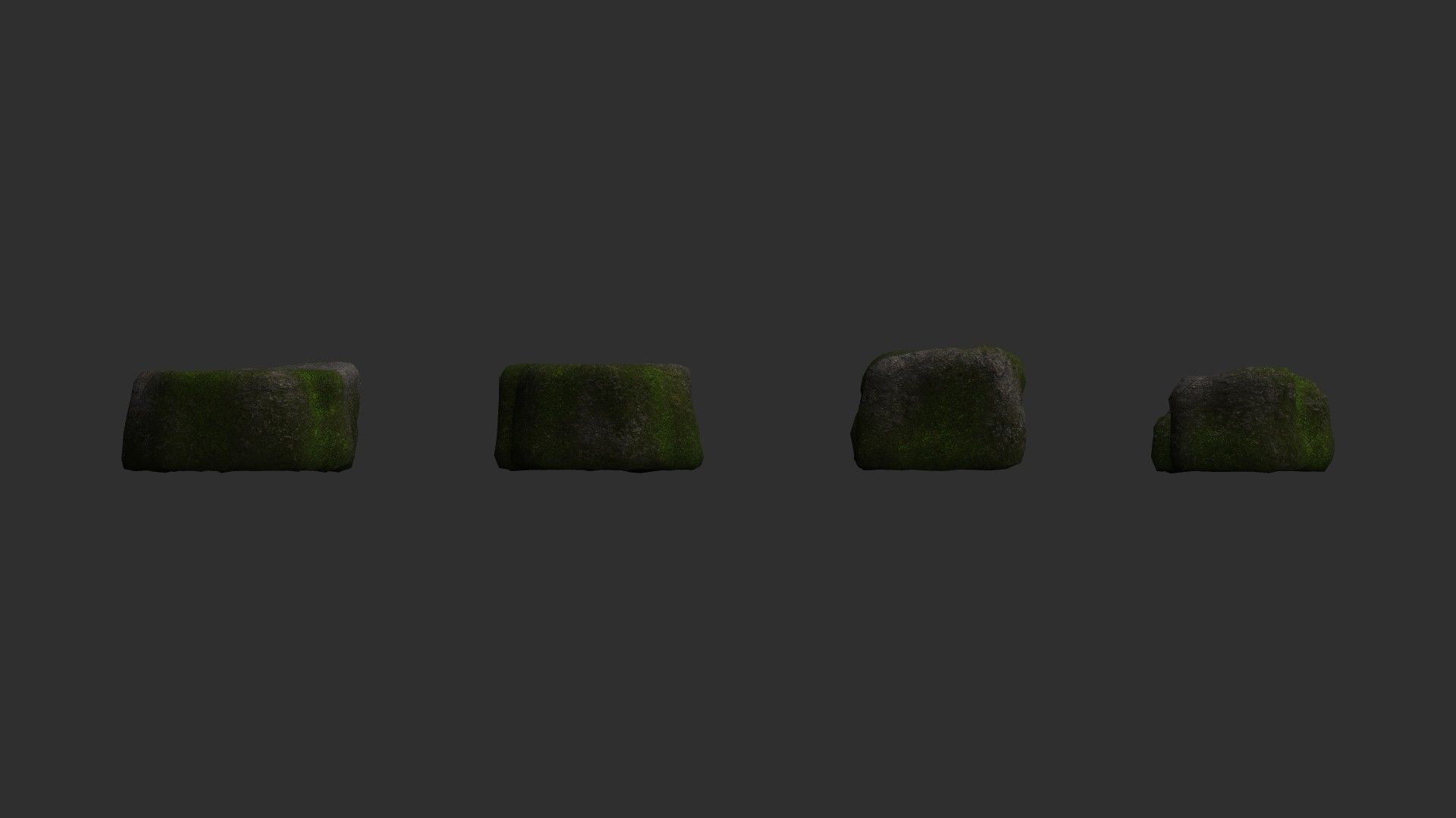 Cave Platform 3 - Moss 1 Low-poly 3D model_3