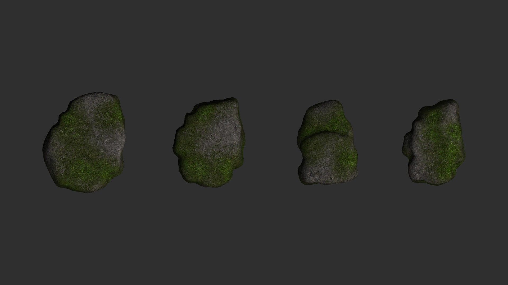 Cave Platform 3 - Moss 1 Low-poly 3D model_4