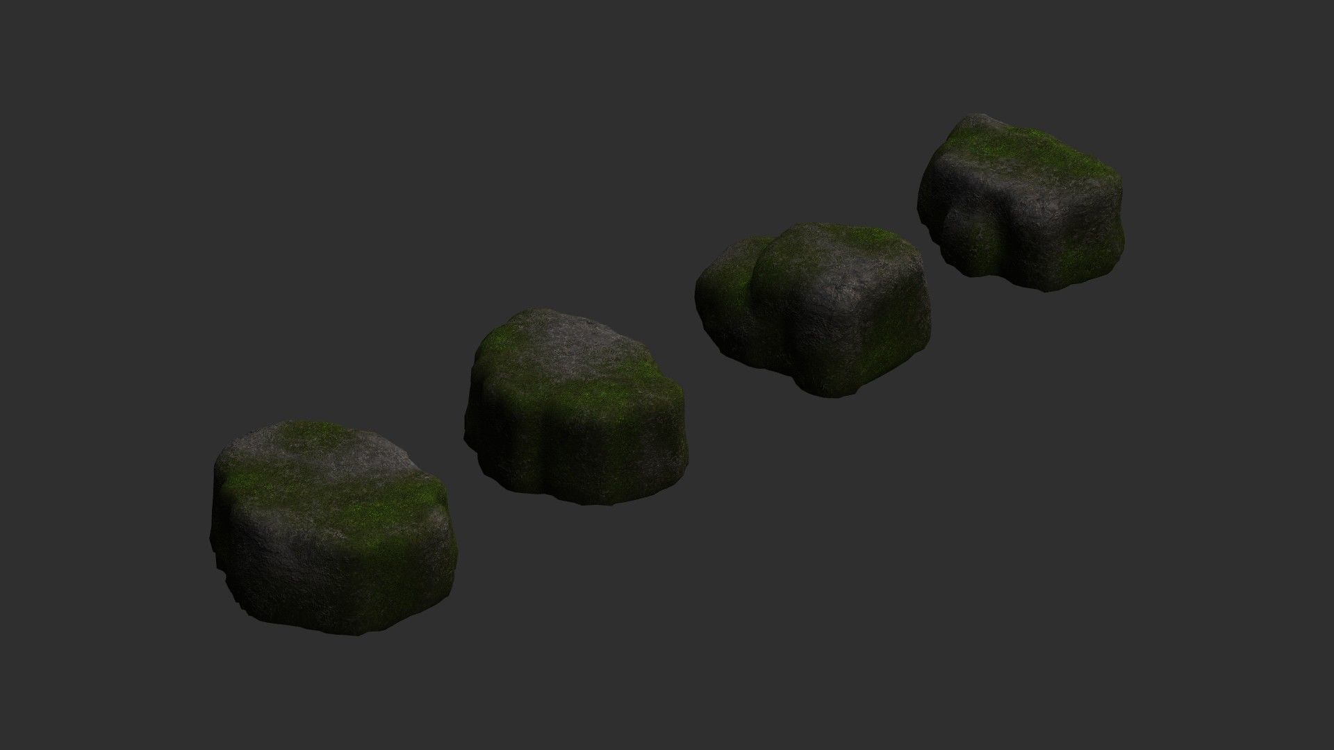 Cave Platform 3 - Moss 1 Low-poly 3D model_9
