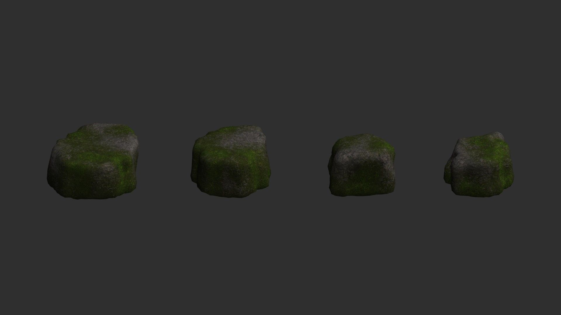 Cave Platform 3 - Moss 1 Low-poly 3D model_2