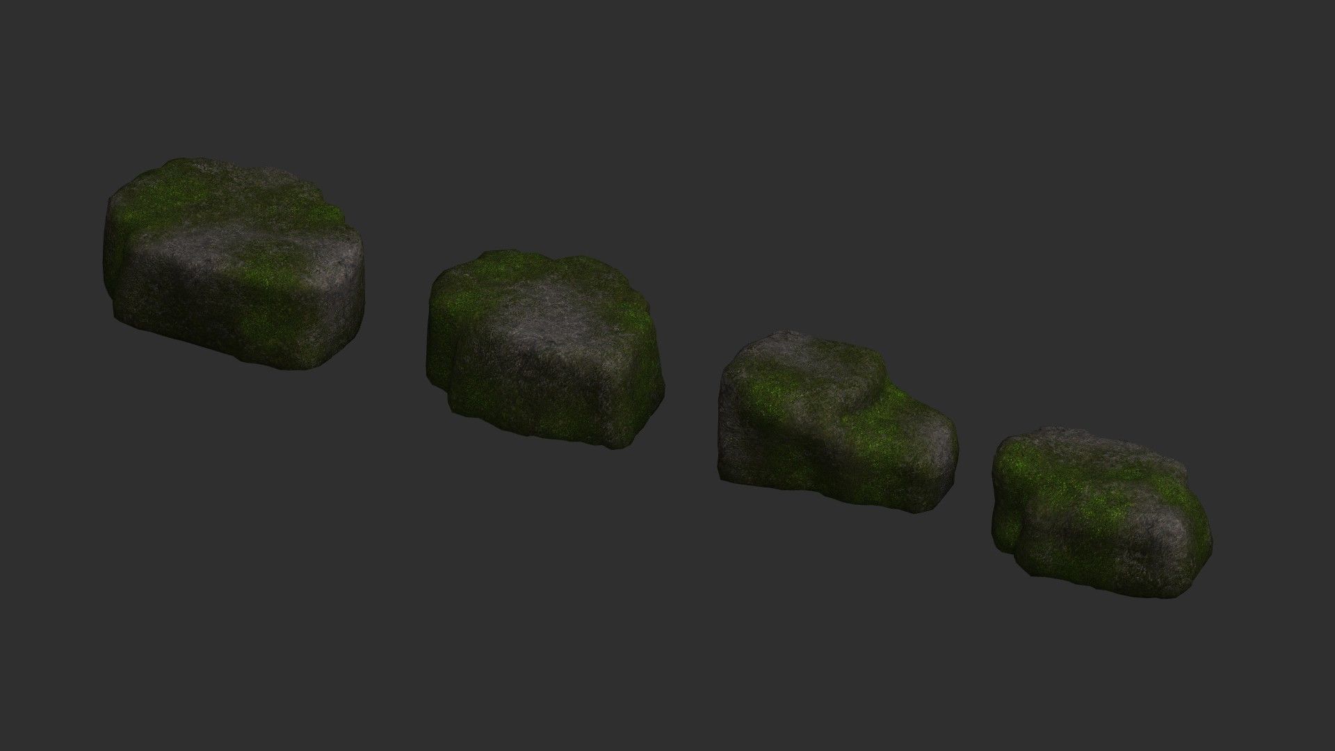 Cave Platform 3 - Moss 1 Low-poly 3D model_12