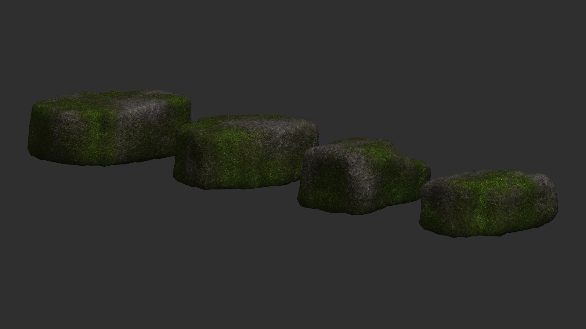 Cave Platform 3 - Moss 1 Low-poly 3D model_1