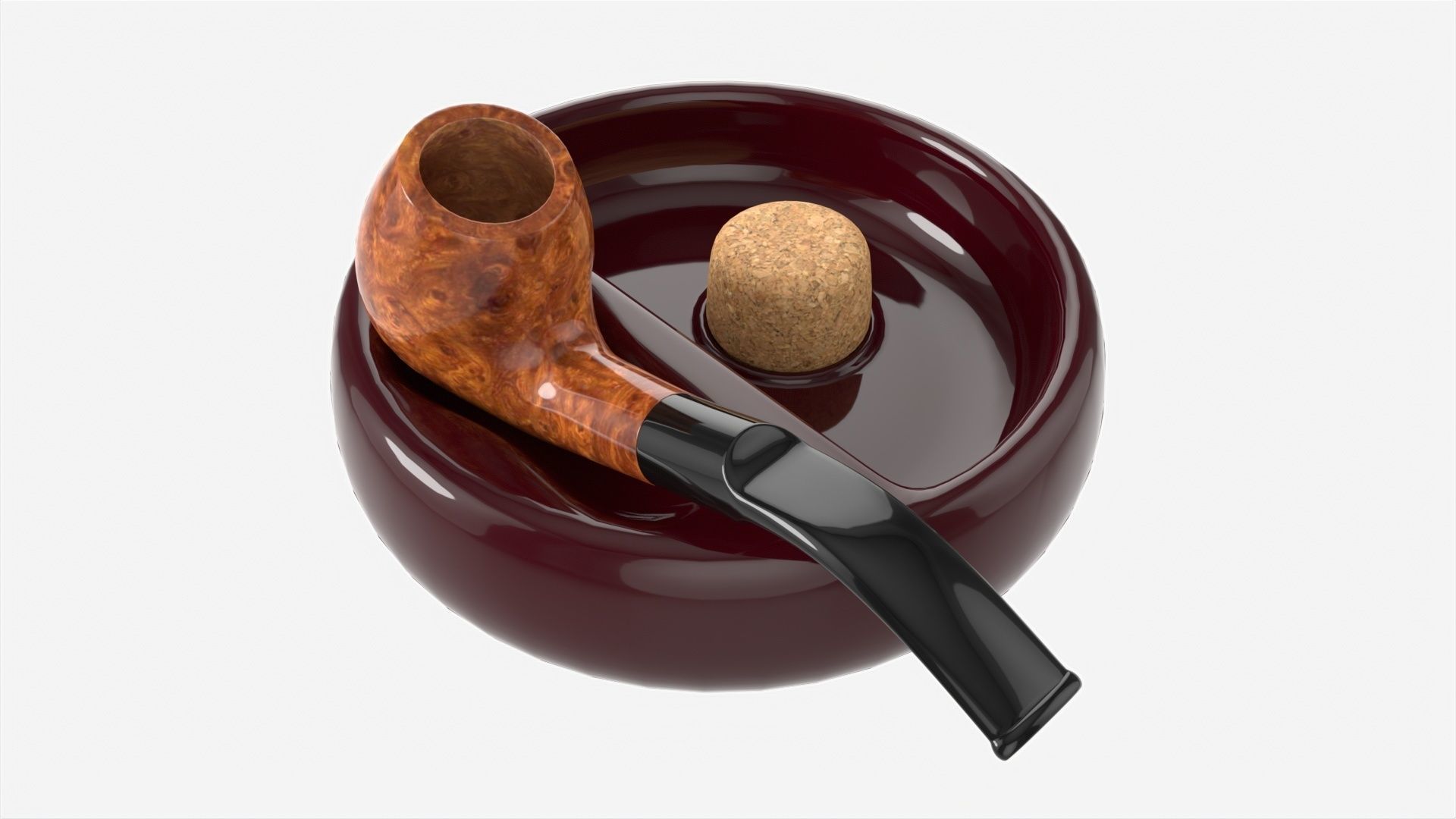 Smoking Pipe Ashtray with Holder 01 3D model_1