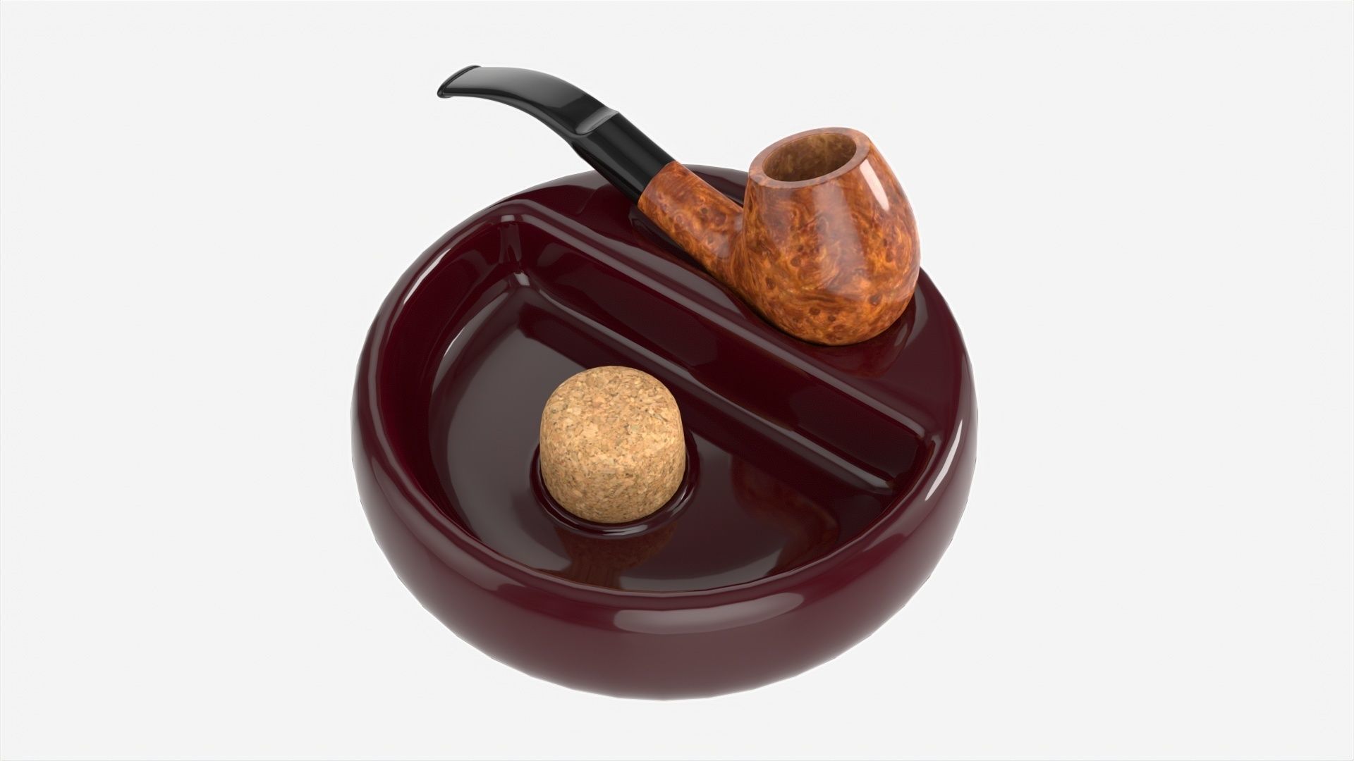 Smoking Pipe Ashtray with Holder 01 3D model_2