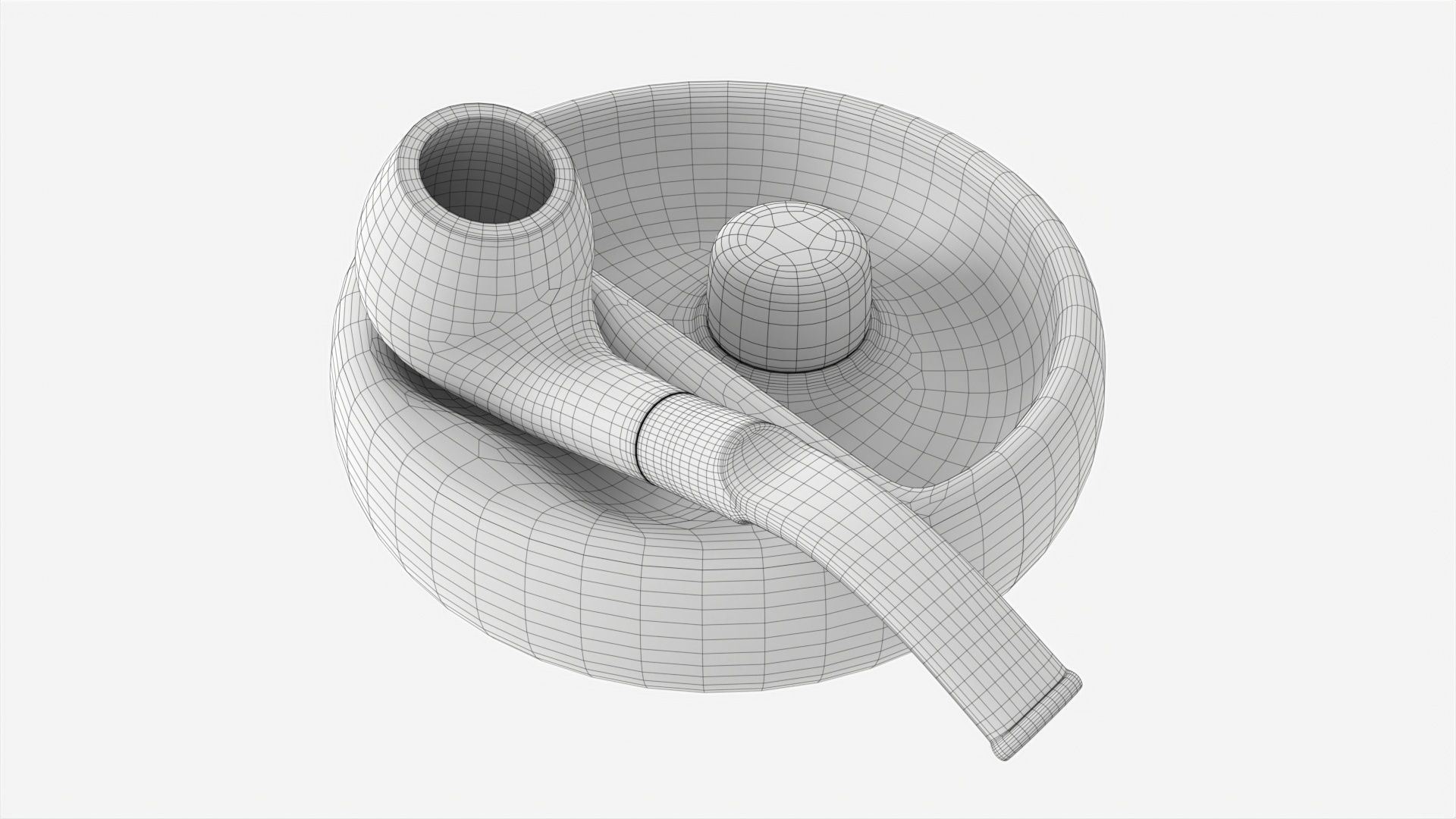 Smoking Pipe Ashtray with Holder 01 3D model_6
