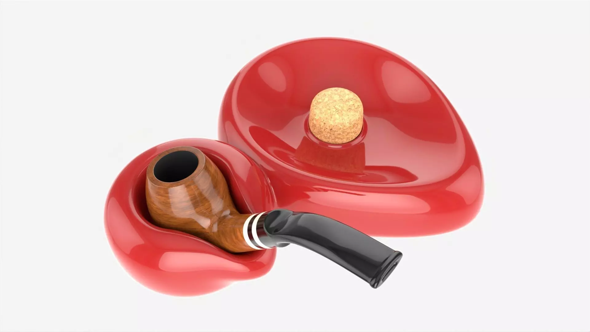 Smoking Pipe Ashtray with Holder 02 3D model