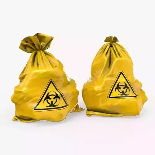 Biohazard Waste Bags Low Poly  Low-poly 3D model