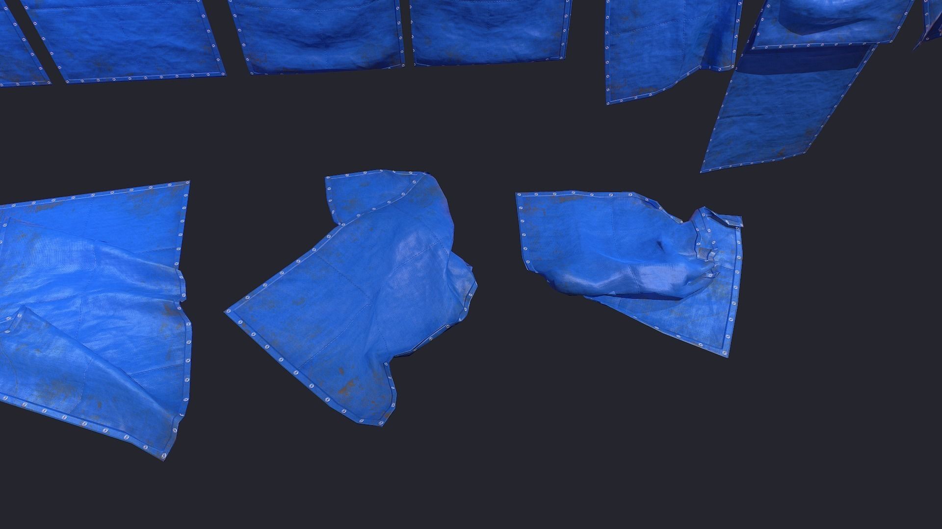 Plastic Tarp Set Low-poly 3D model_7