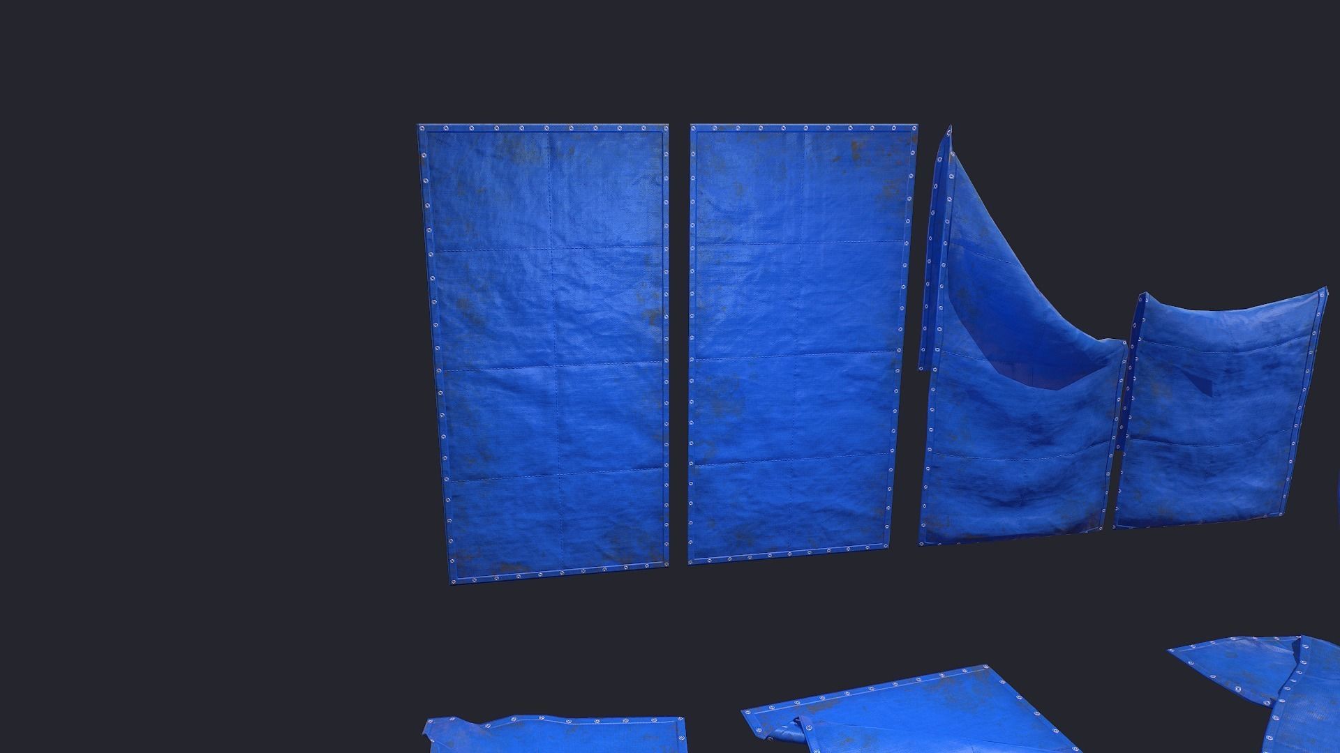 Plastic Tarp Set Low-poly 3D model_2