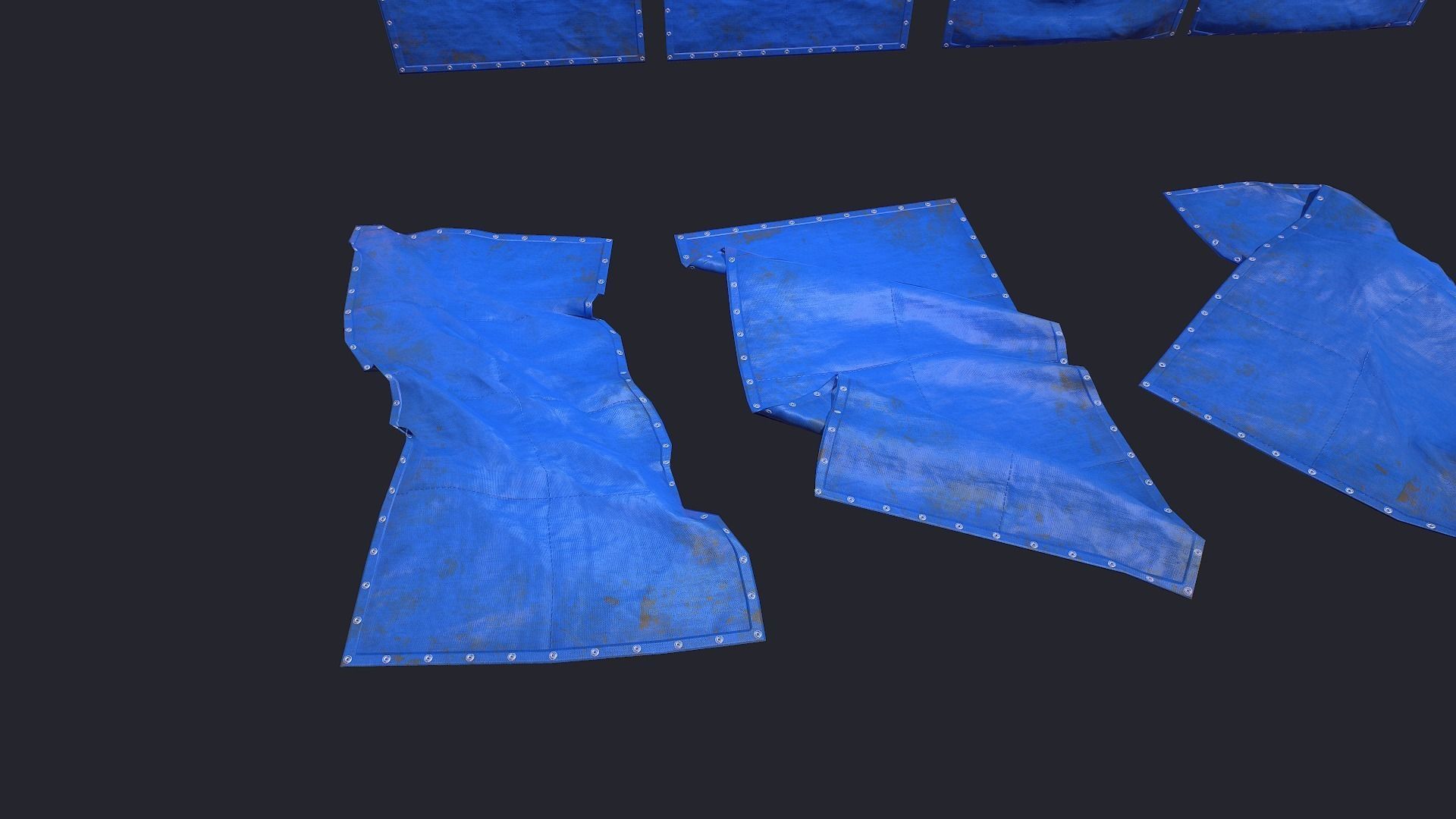 Plastic Tarp Set Low-poly 3D model_6