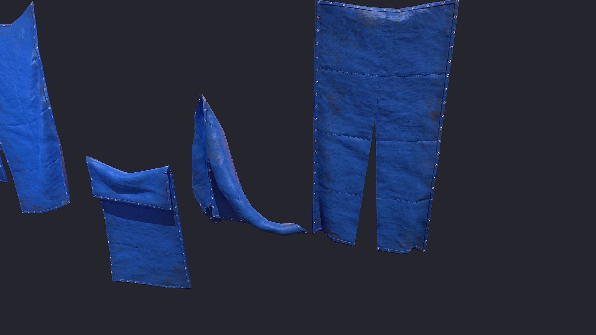 Plastic Tarp Set Low-poly 3D model_5