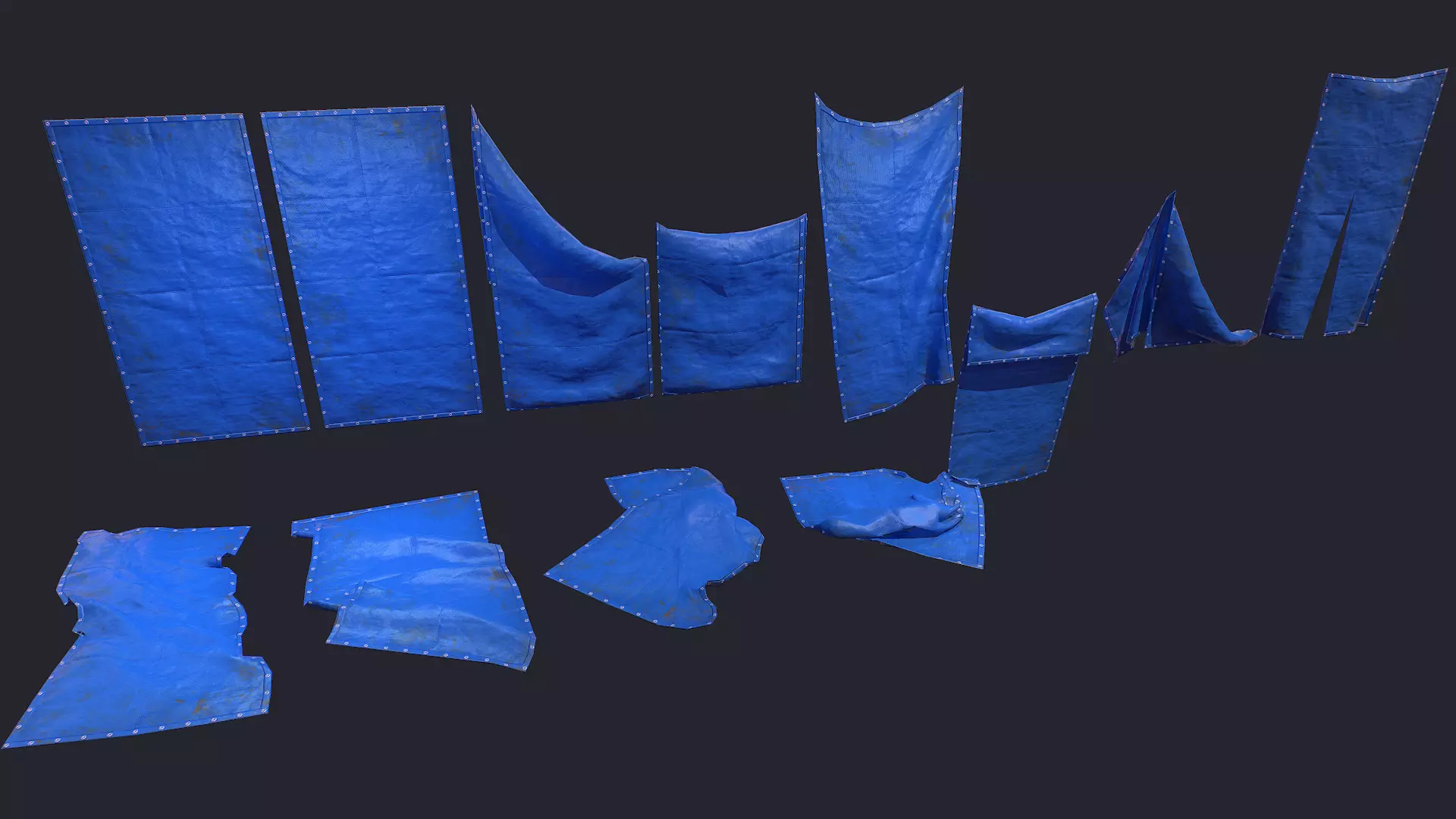 Plastic Tarp Set Low-poly 3D model_0
