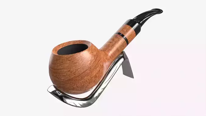 Smoking Pipe Bent Briar Wood 02 3D model