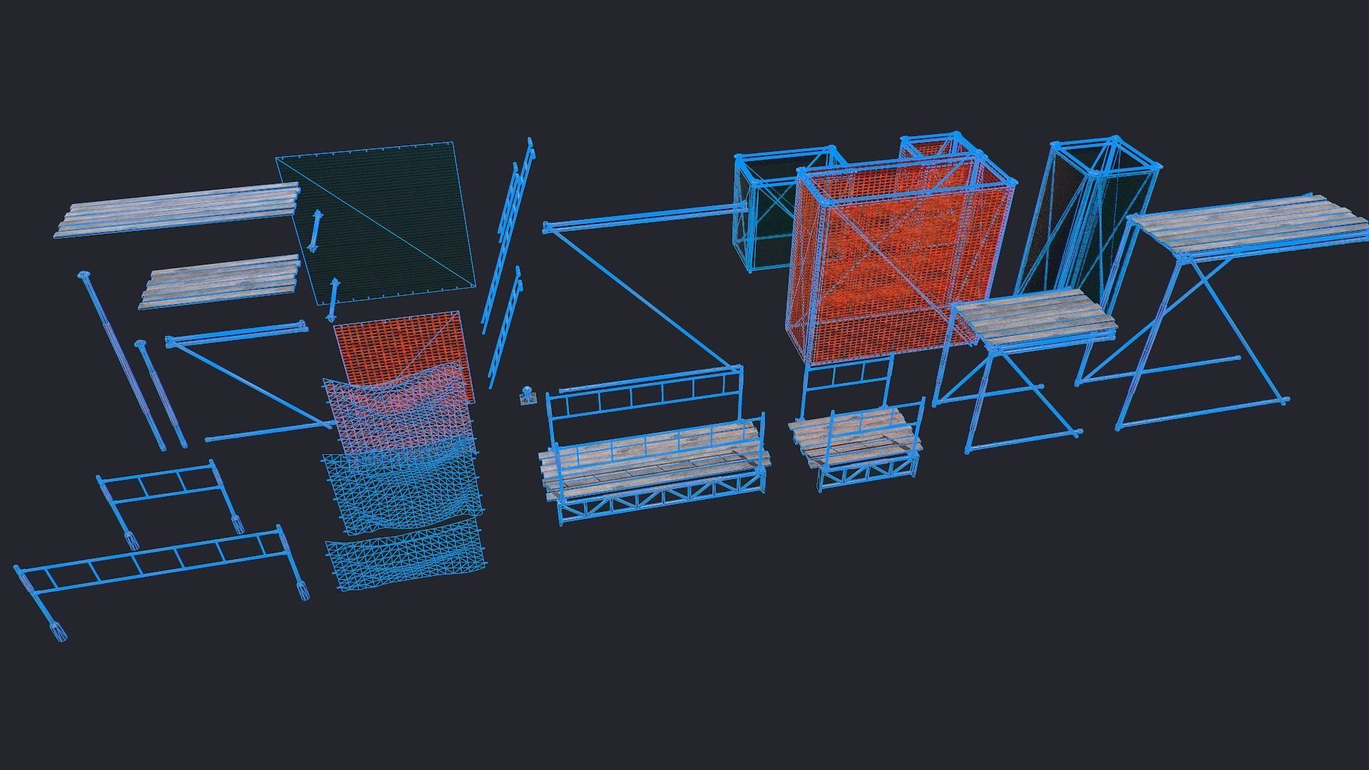 Scaffolding Low-poly 3D model_11