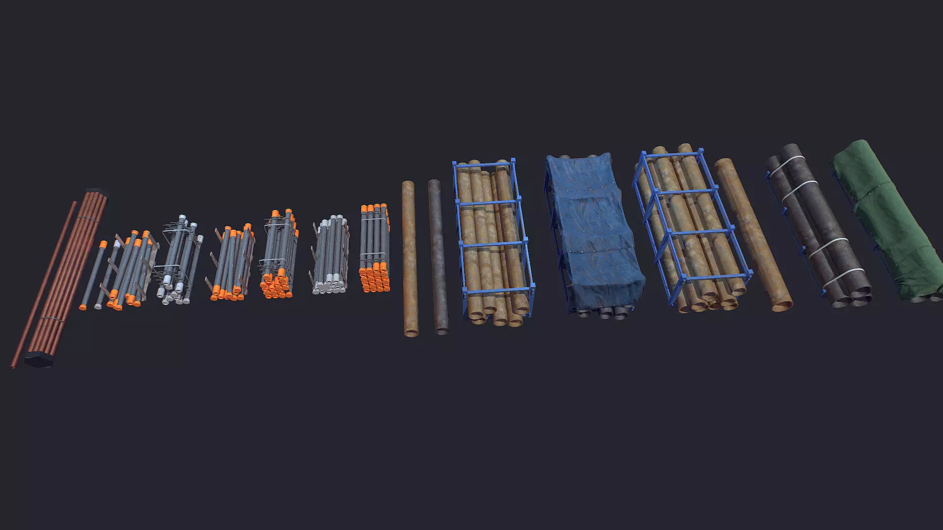 Storage Pipe Low-poly 3D model_0