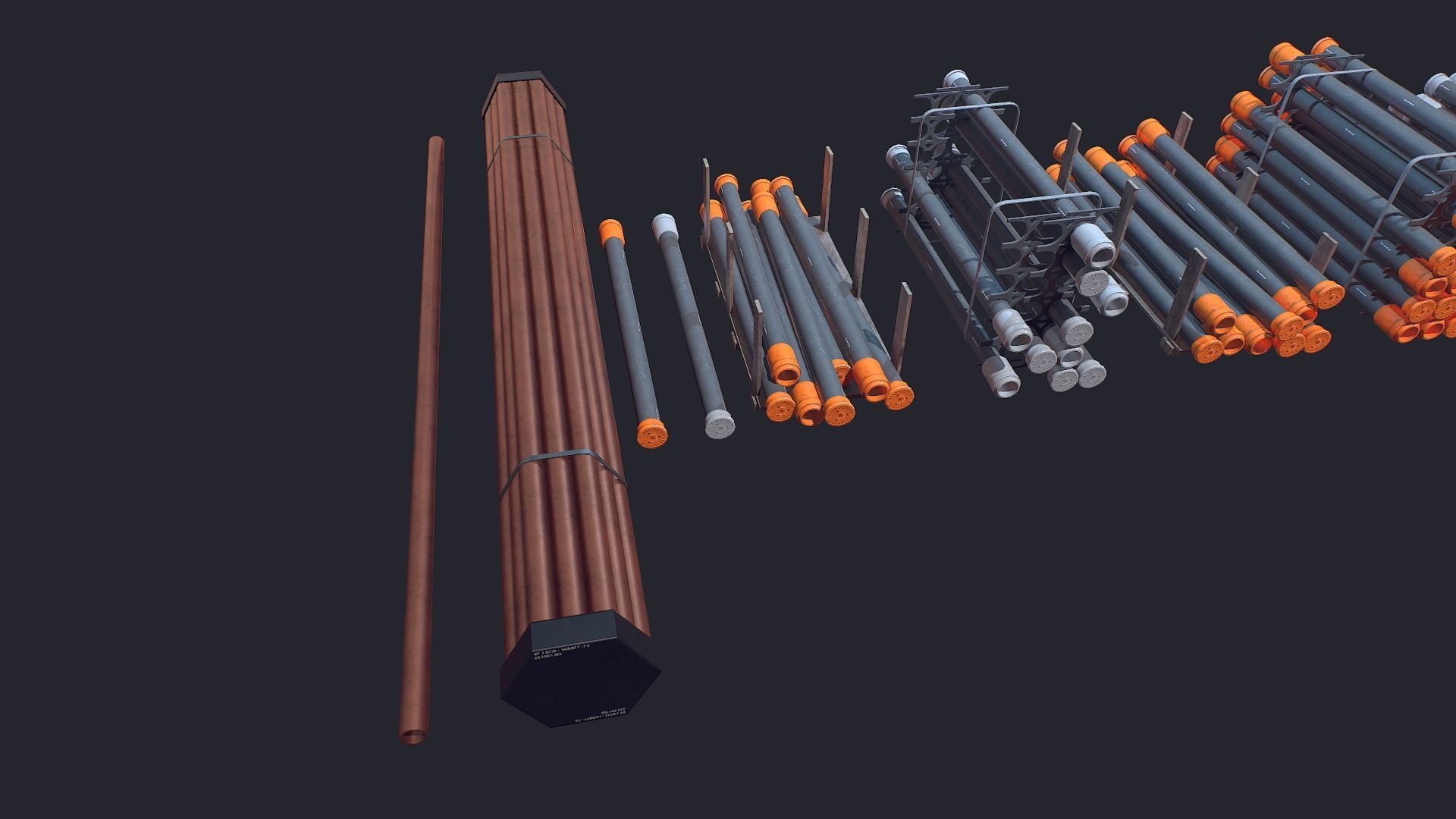 Storage Pipe Low-poly 3D model_2