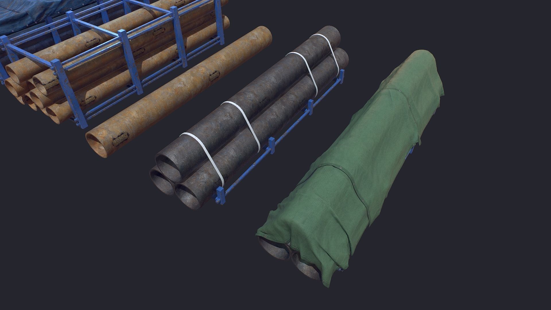 Storage Pipe Low-poly 3D model_8