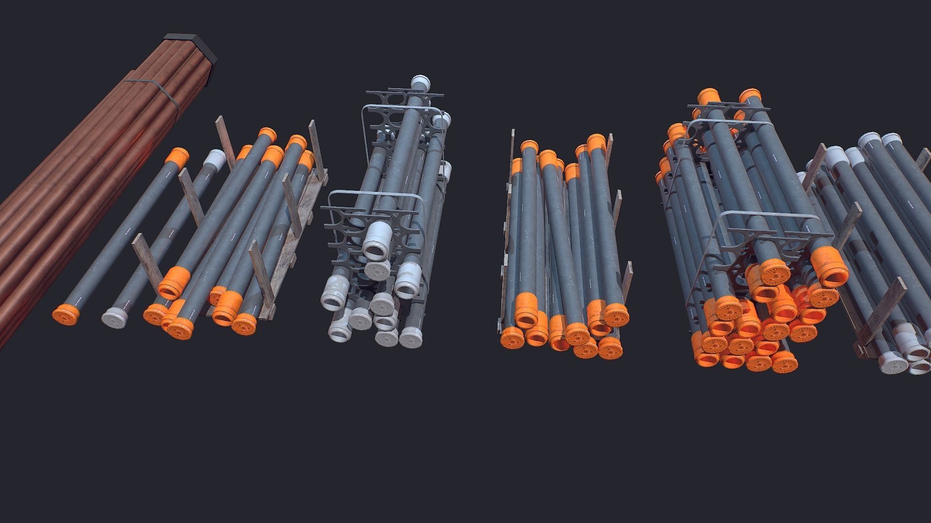 Storage Pipe Low-poly 3D model_3
