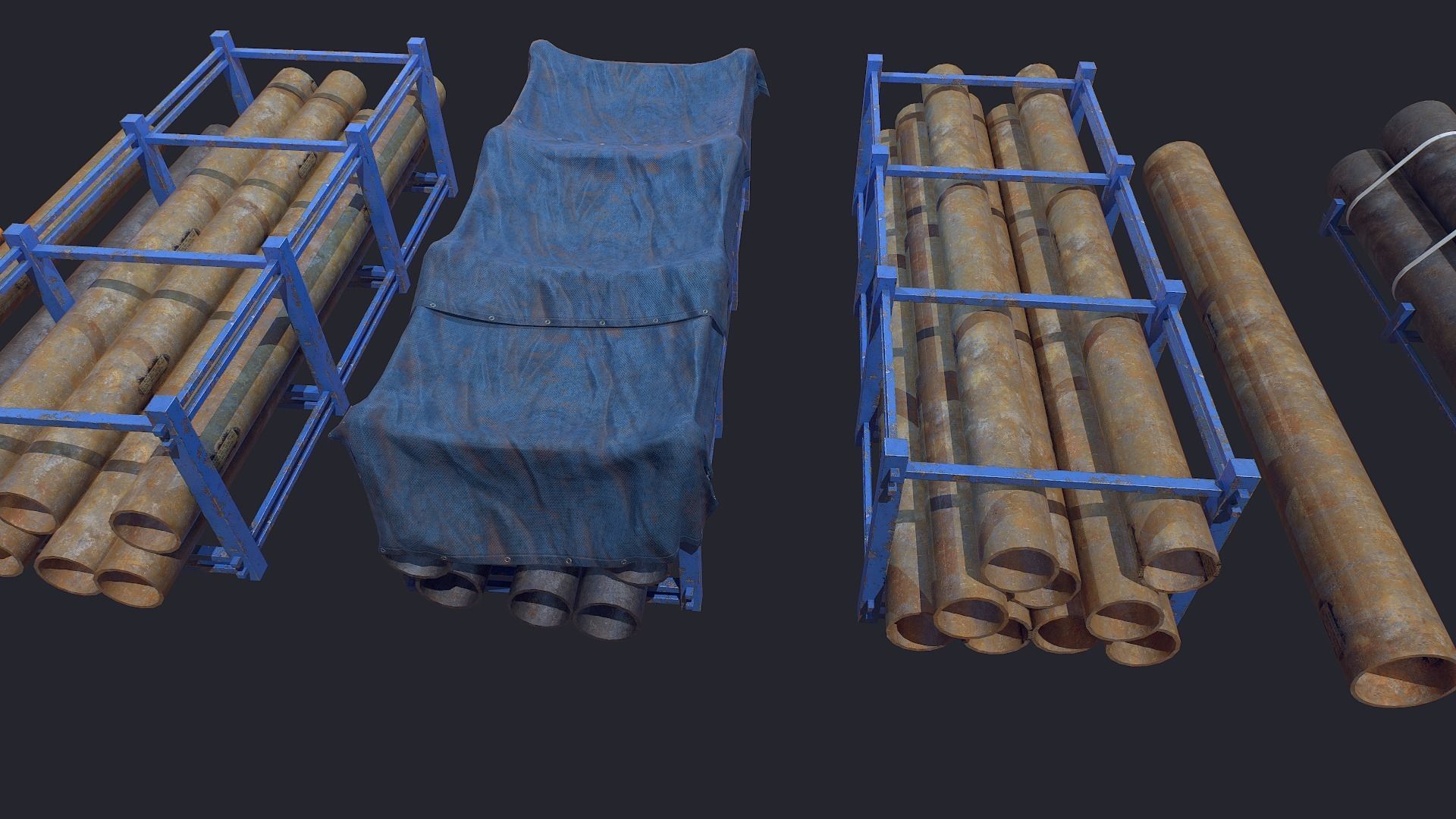 Storage Pipe Low-poly 3D model_6