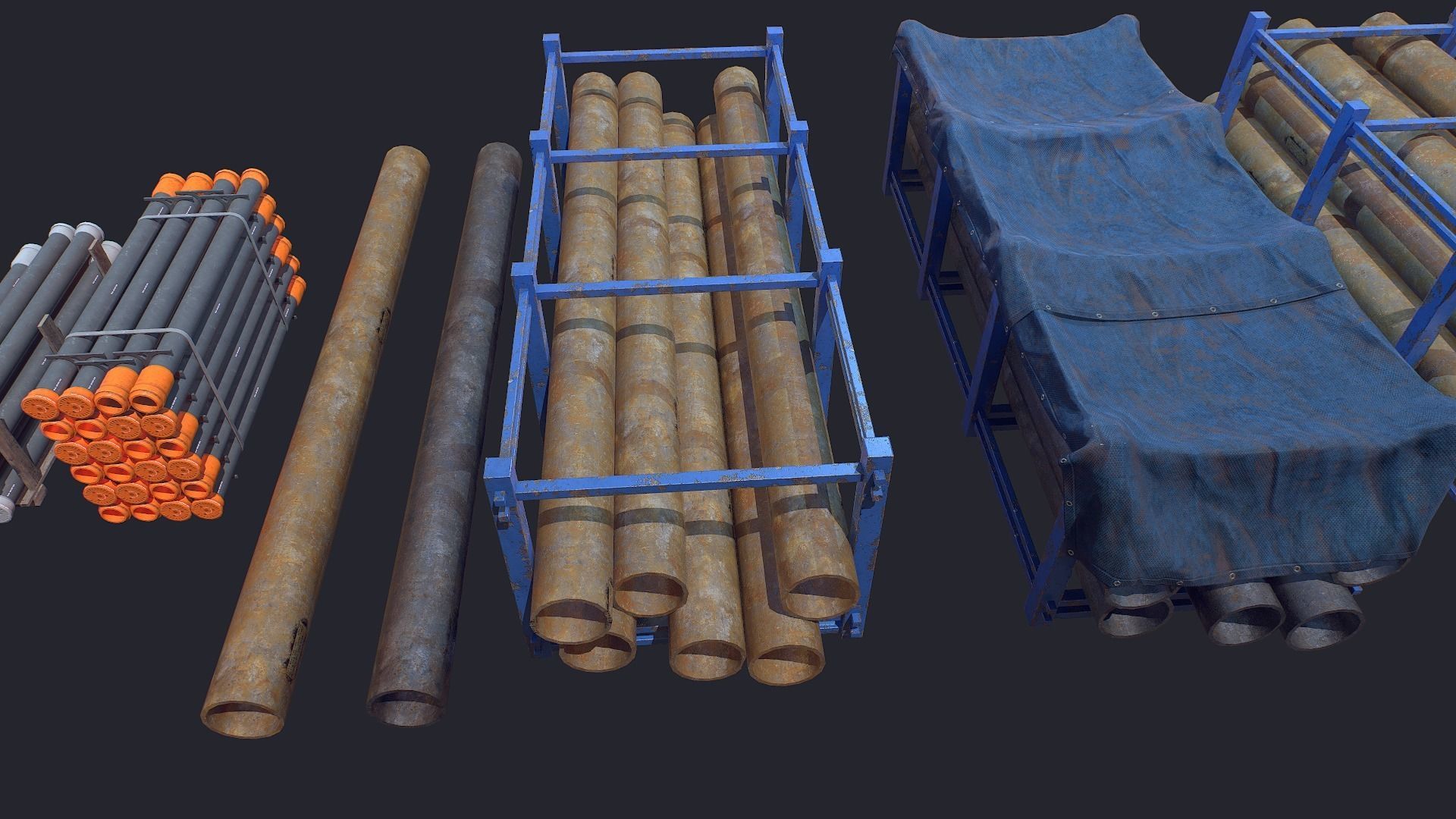 Storage Pipe Low-poly 3D model_5