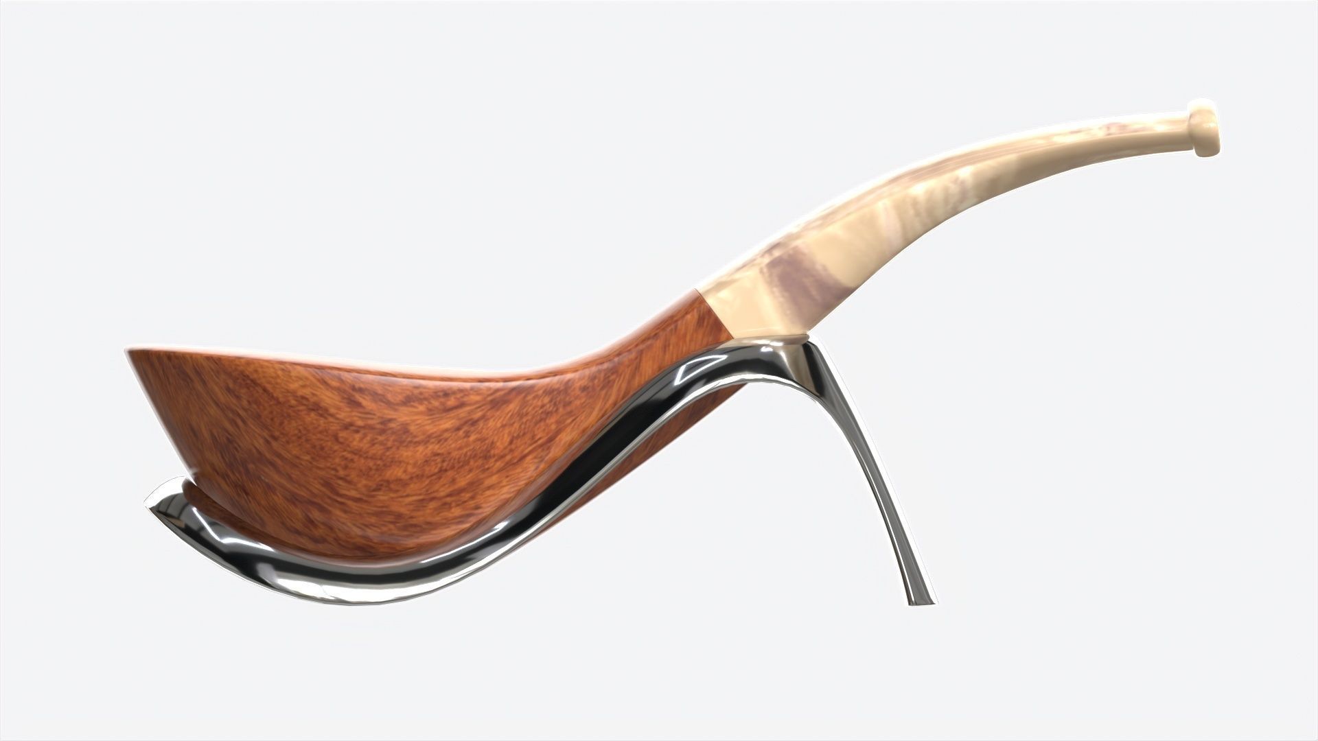 Smoking Pipe Bent Briar Wood 03 3D model_4