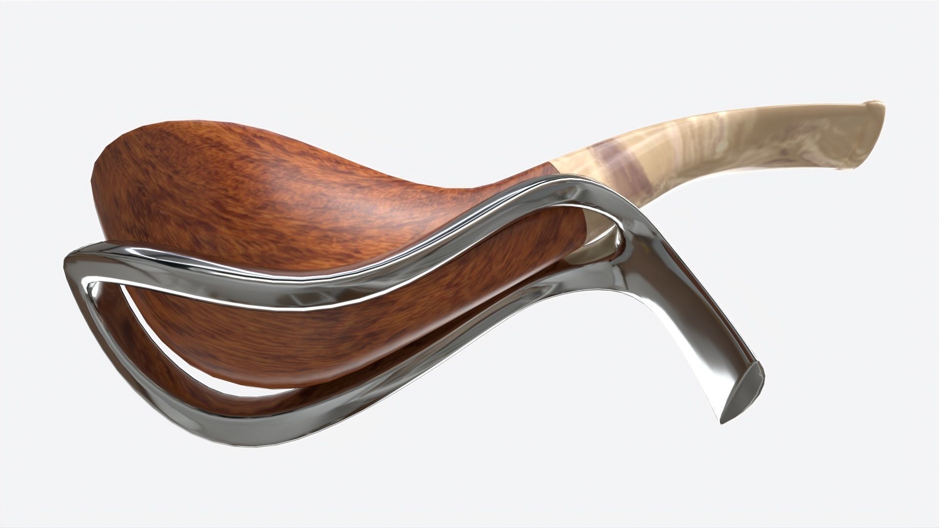 Smoking Pipe Bent Briar Wood 03 3D model_3
