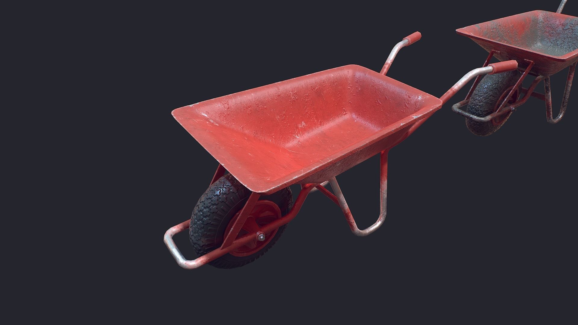 Wheel Barrow Low-poly 3D model_2