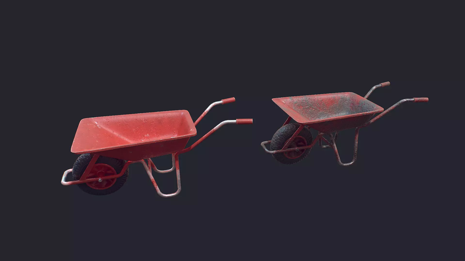 Wheel Barrow Low-poly 3D model_0
