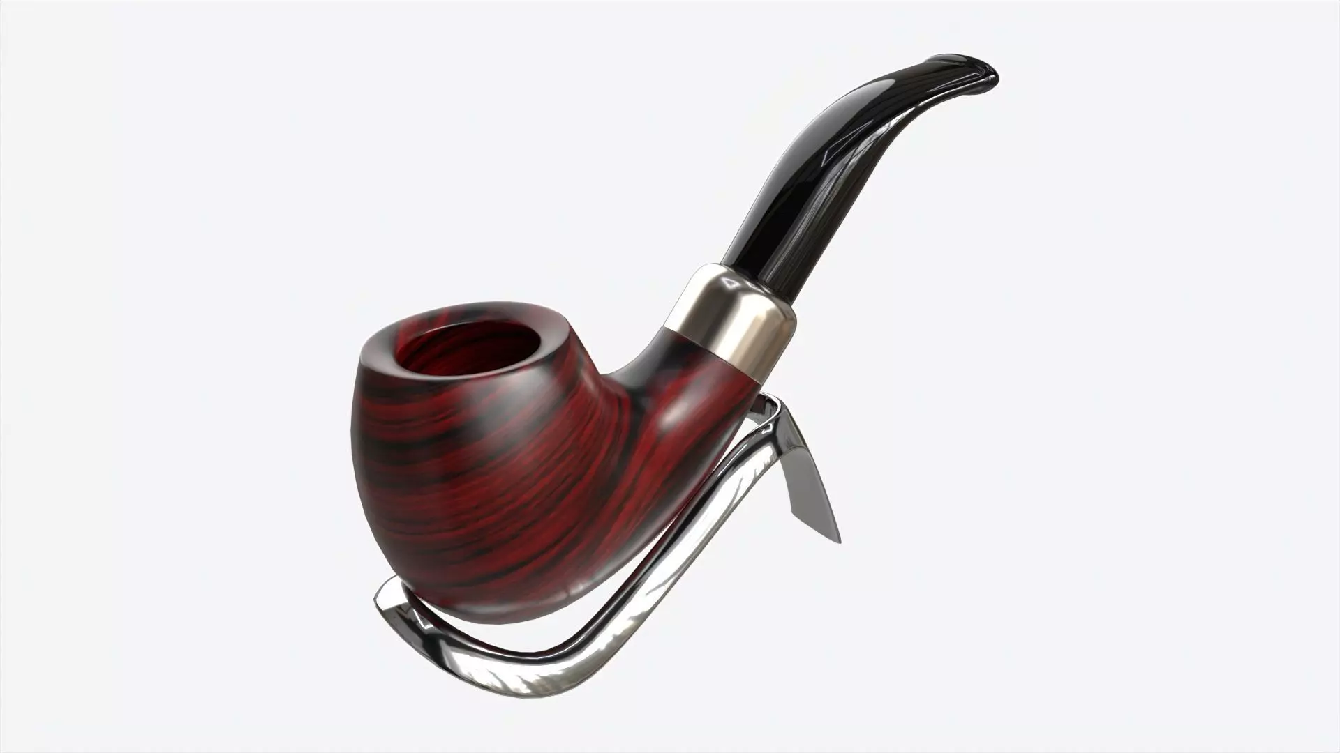 Smoking Pipe Bent Briar Wood 04 3D model_0