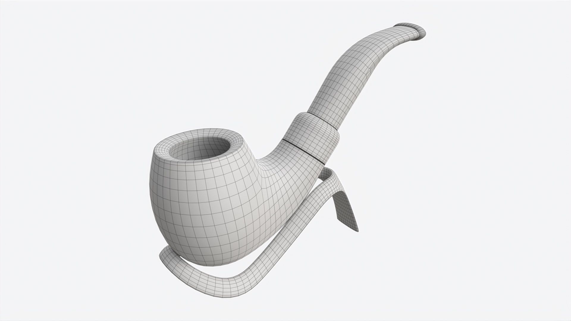 Smoking Pipe Bent Briar Wood 04 3D model_6