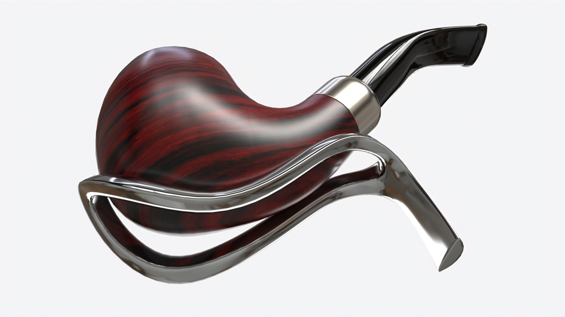 Smoking Pipe Bent Briar Wood 04 3D model_3