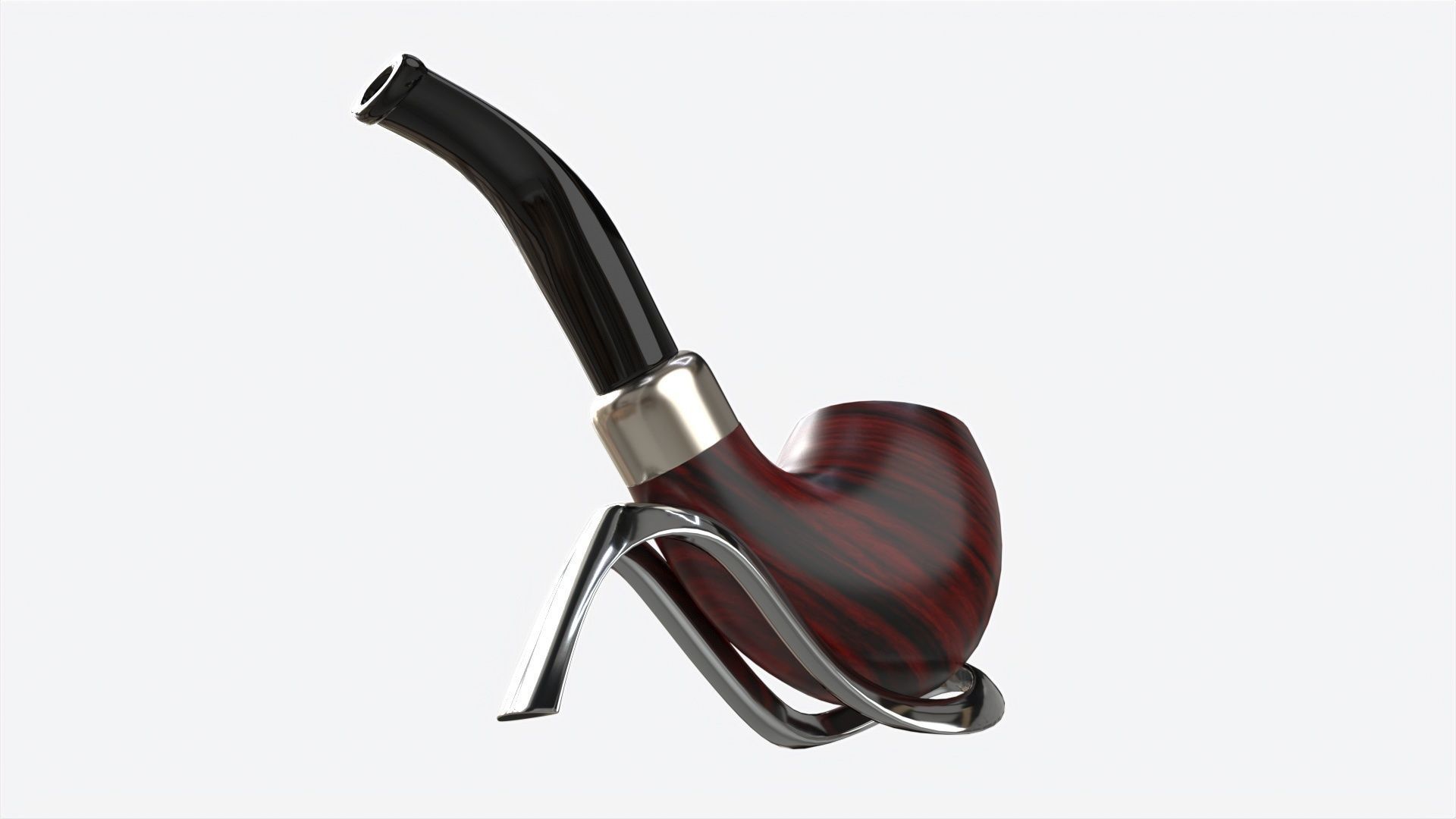 Smoking Pipe Bent Briar Wood 04 3D model_1