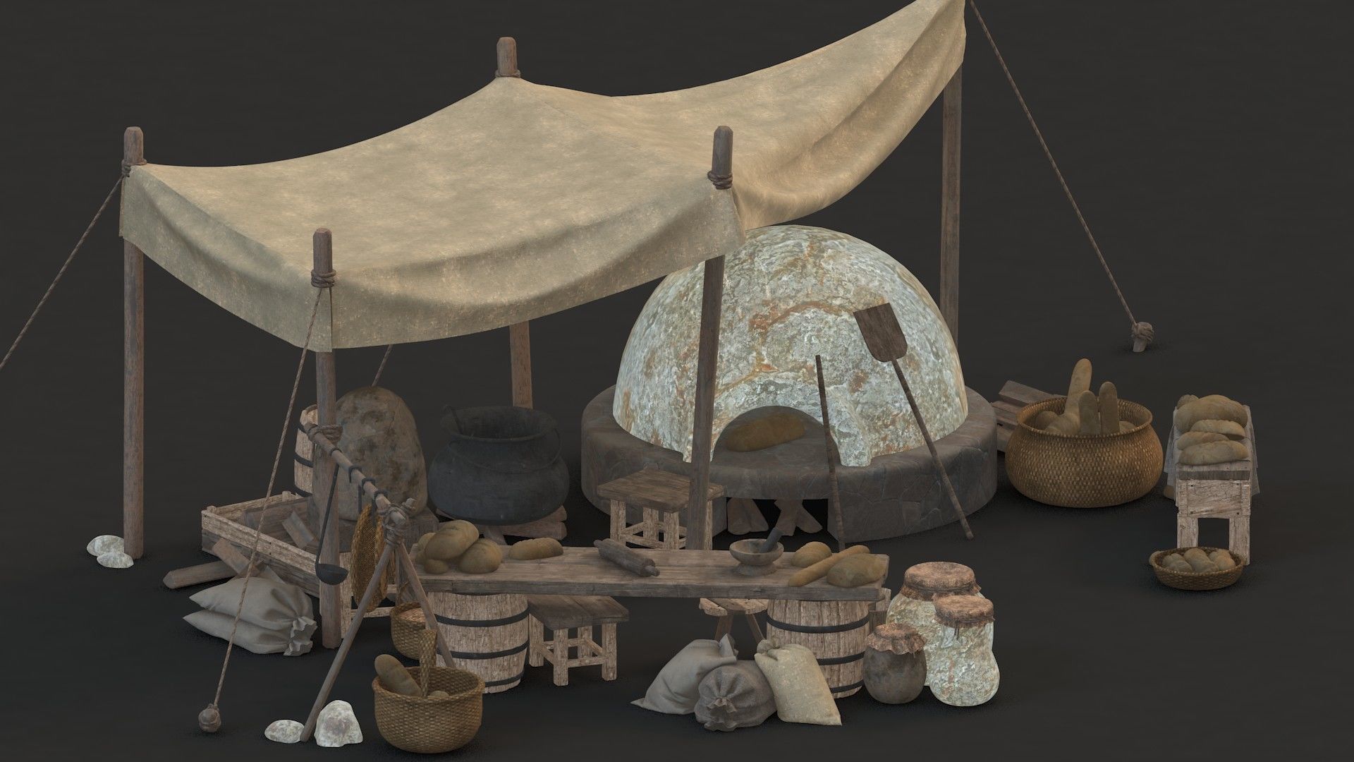 medieval Low-poly 3D model_5