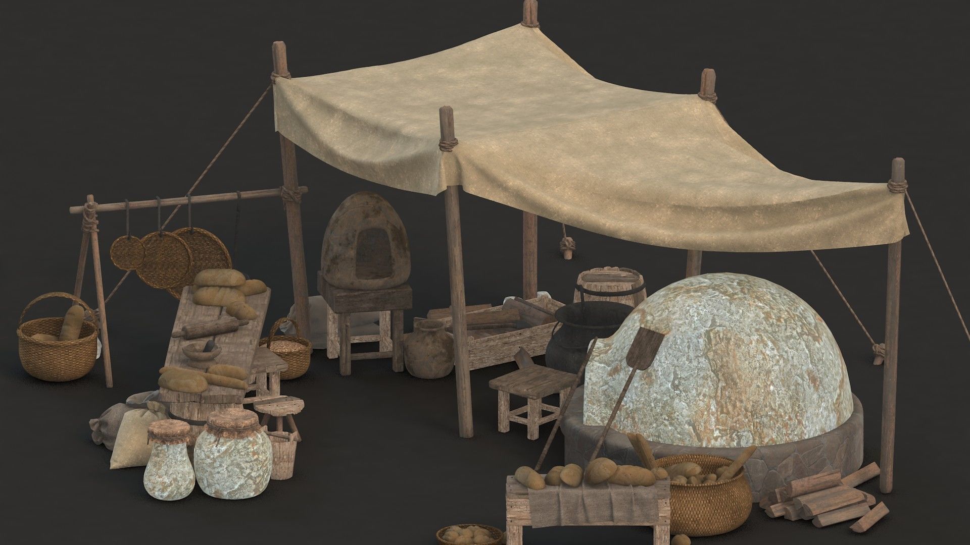 medieval Low-poly 3D model_2