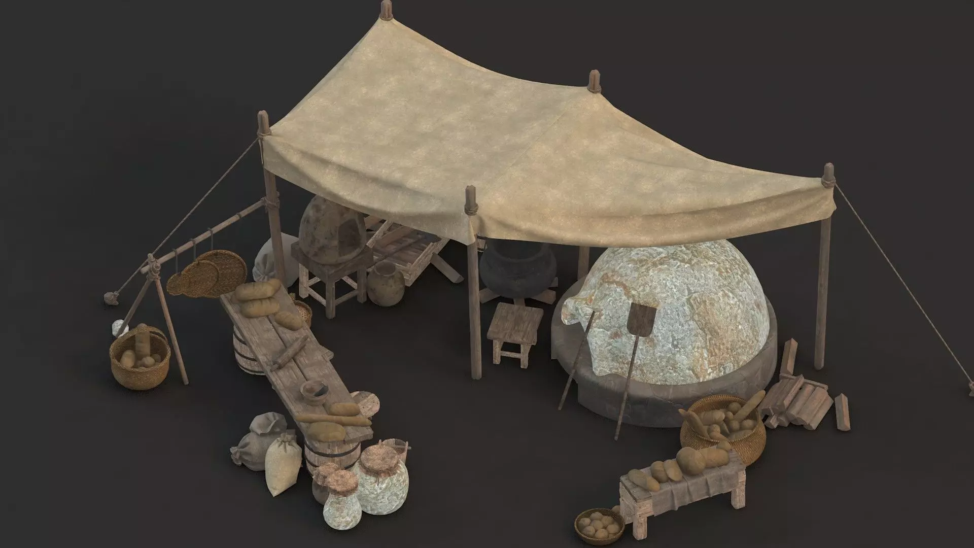 medieval Low-poly 3D model_0
