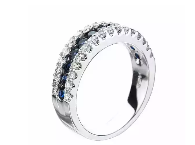 Fashion Ring with Saphires and diamonds 