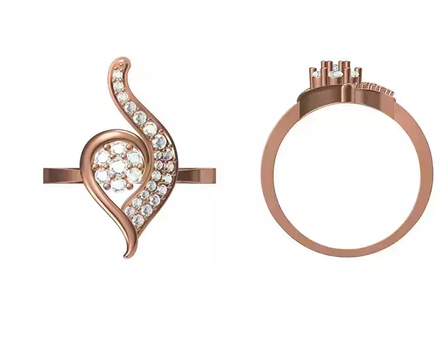 Wedding Engagement Women Ring STL JCD Details